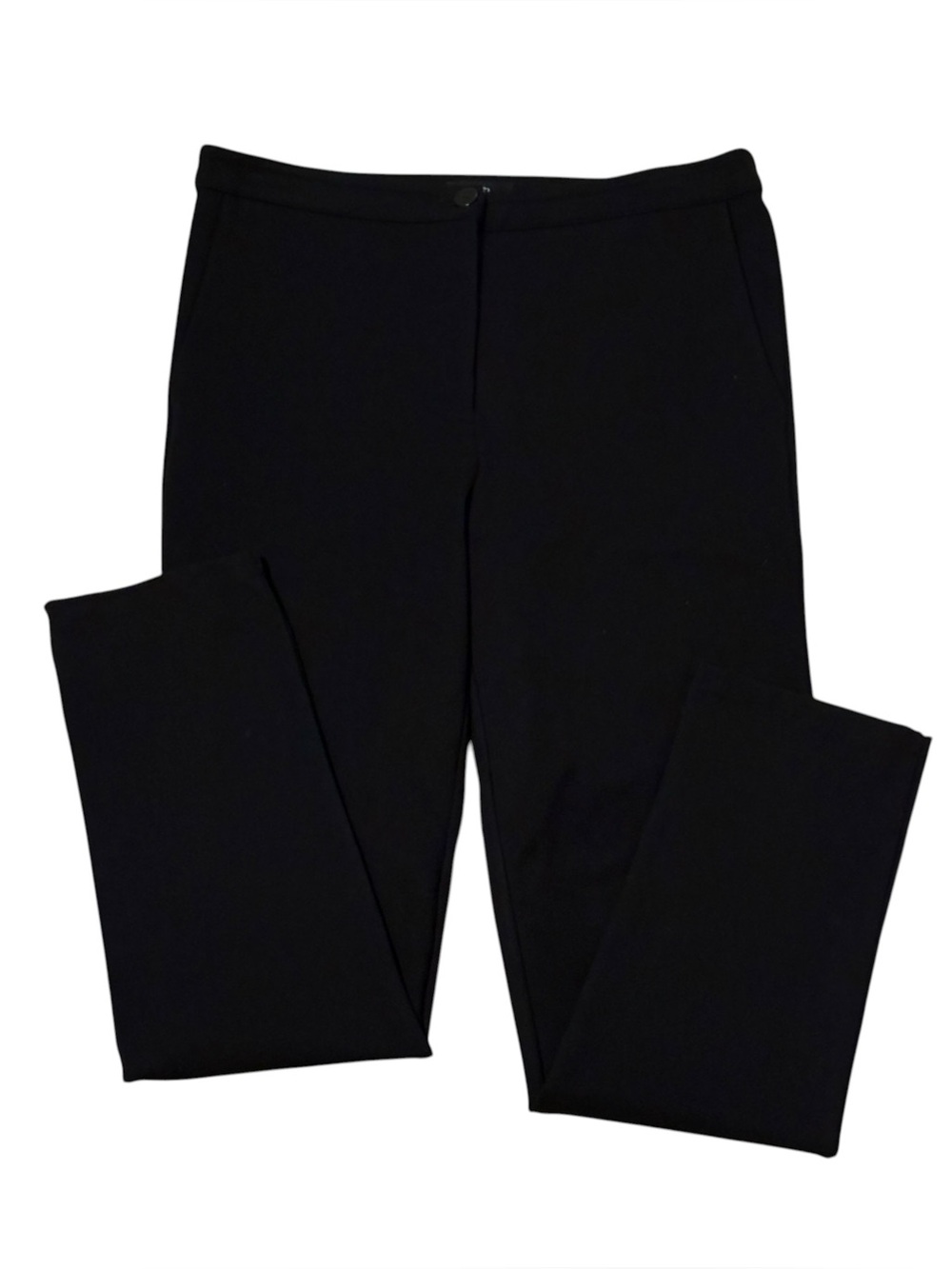 Ruti Black Flat Front Pockets Straight Leg Ankle Womens Pants Size Small 1